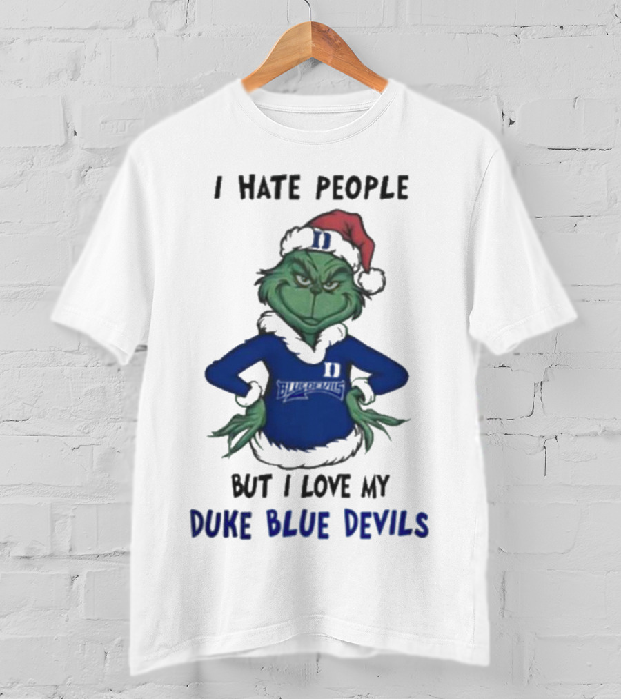 I Hate People Grinch Loves Duke Blue Devils Merry Christmas T-Shirt