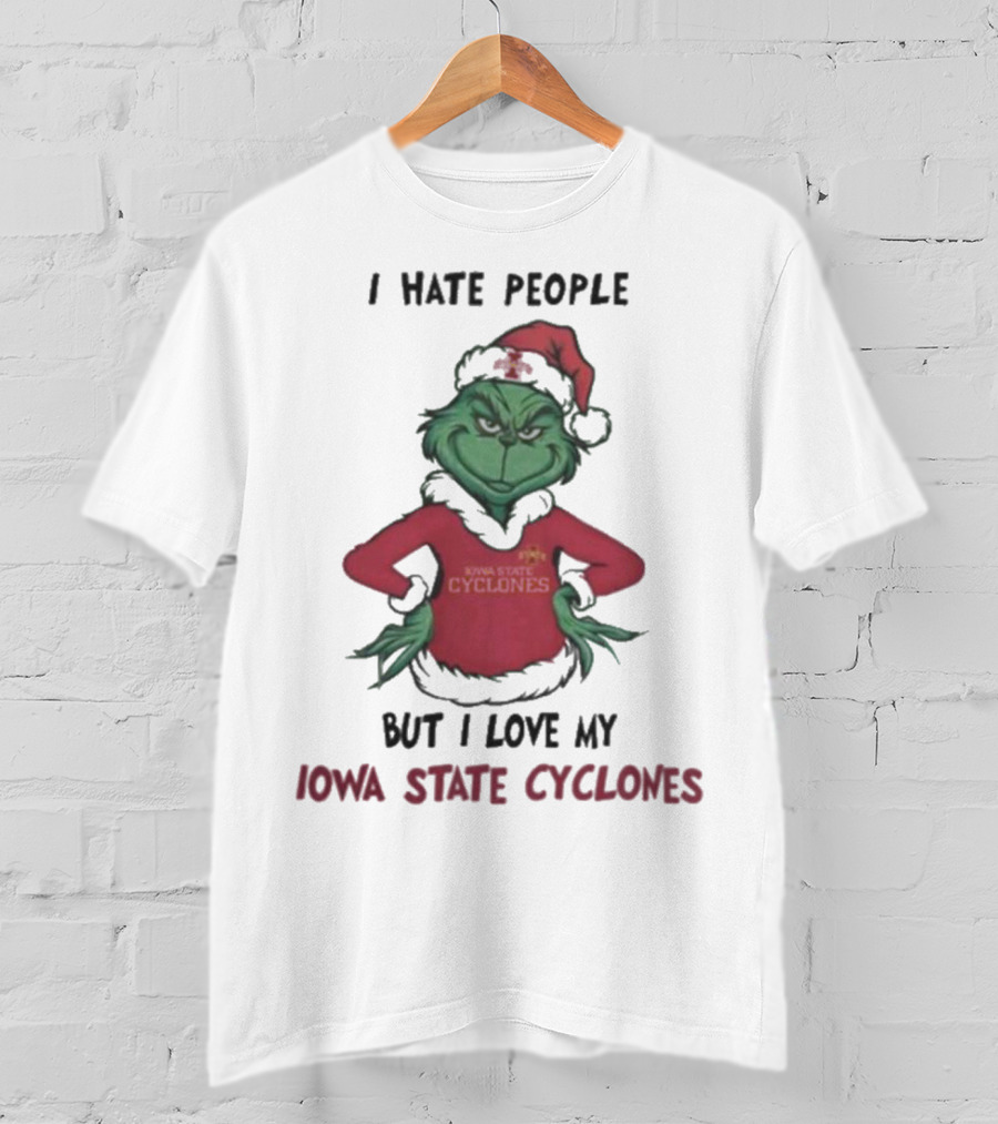 I Hate People But I Love My Iowa State Cyclones Grinch Christmas T-Shirt