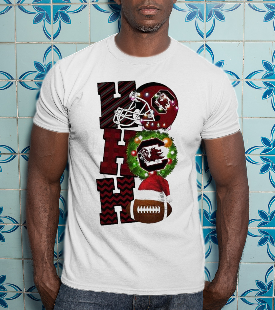 South Carolina Gamecocks Ho Ho Ho Christmas Football Game Day T-Shirt