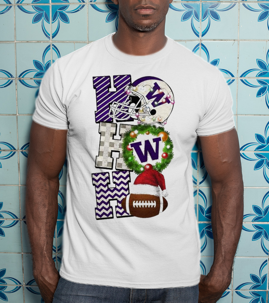 Washington Huskies Football Ho Ho Ho Christmas Game Day T-Shirt