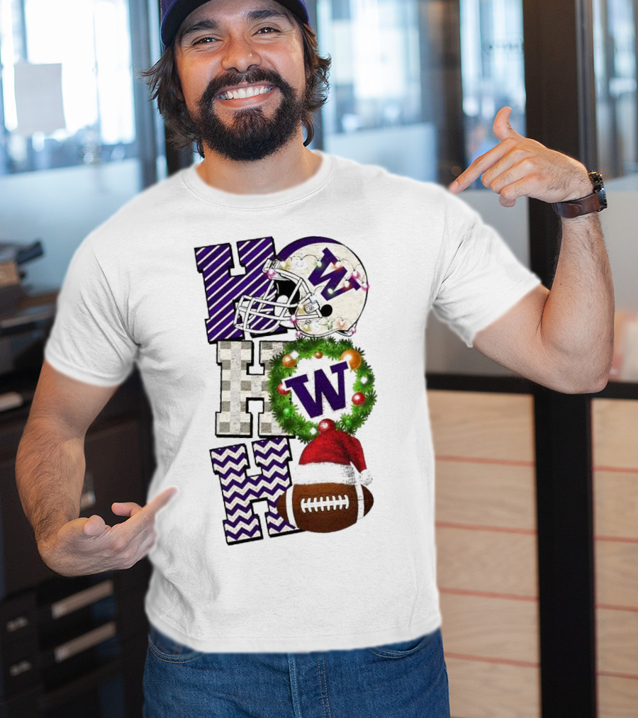 Washington Huskies Football Ho Ho Ho Christmas Game Day T-Shirt