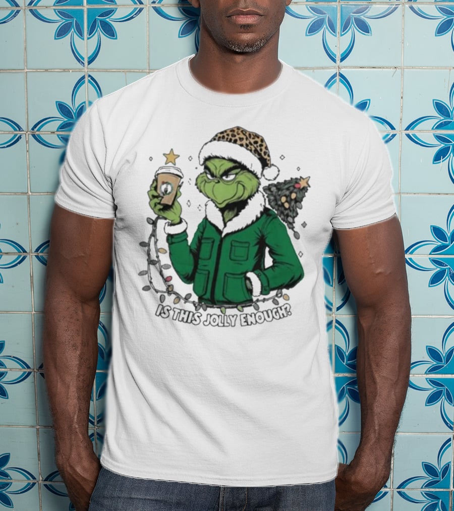 Boston Celtics X Santa Grinch Is This Jolly Enough Merry Christmas Coffee Lights Tree T-Shirt