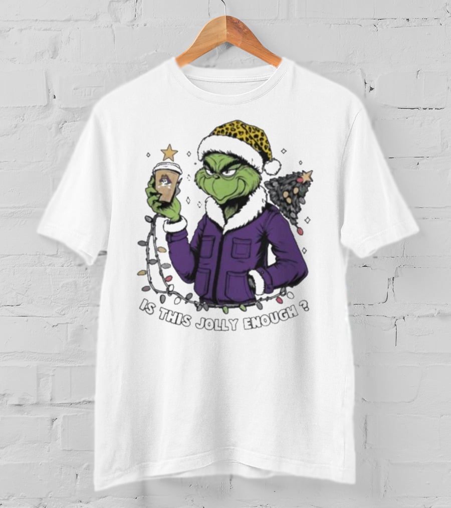 East Carolina Pirates Grinch Is This Jolly Enough Merry Christmas Santa Coffee Cup T-Shirt