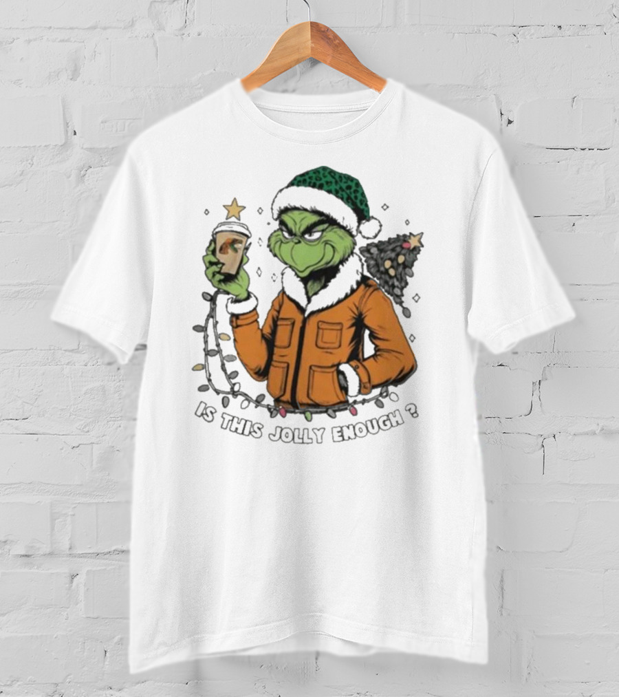 Florida A&M Rattlers X Santa Grinch Holding Coffee Is This Jolly Enough Merry Christmas T-Shirt