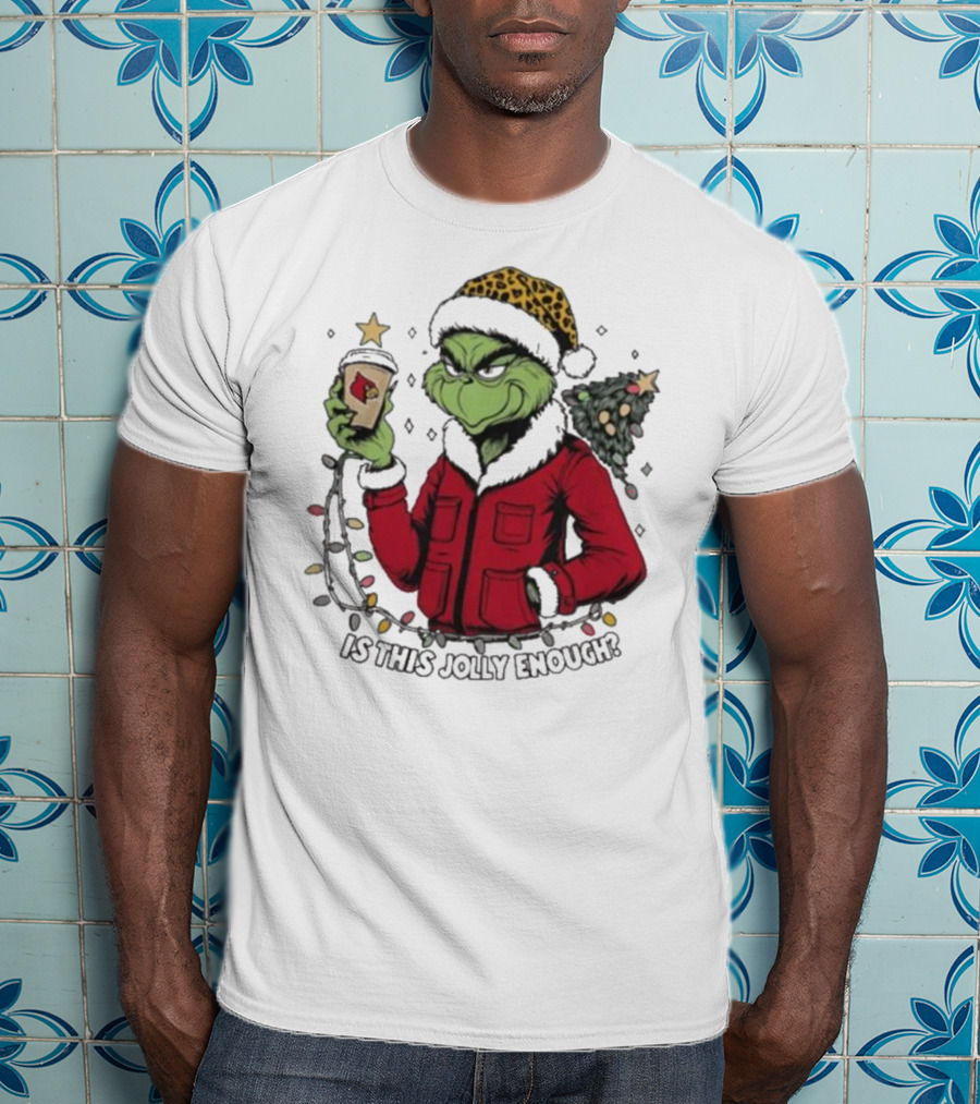 Louisville Cardinals Grinch Santa Is This Jolly Enough Merry Christmas T-Shirt