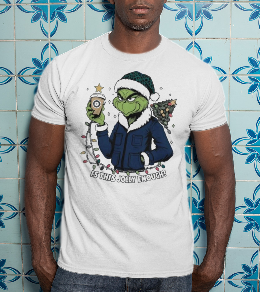 Seattle Mariners Grinch Christmas Jolly Enough Holiday Magic T-Shirt