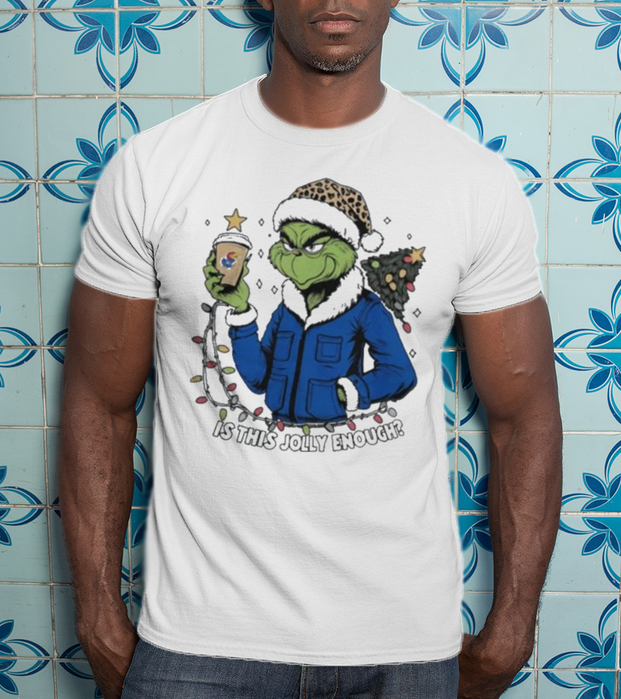 Kansas Jayhawks Grinch Is This Jolly Enough Merry Christmas T-Shirt