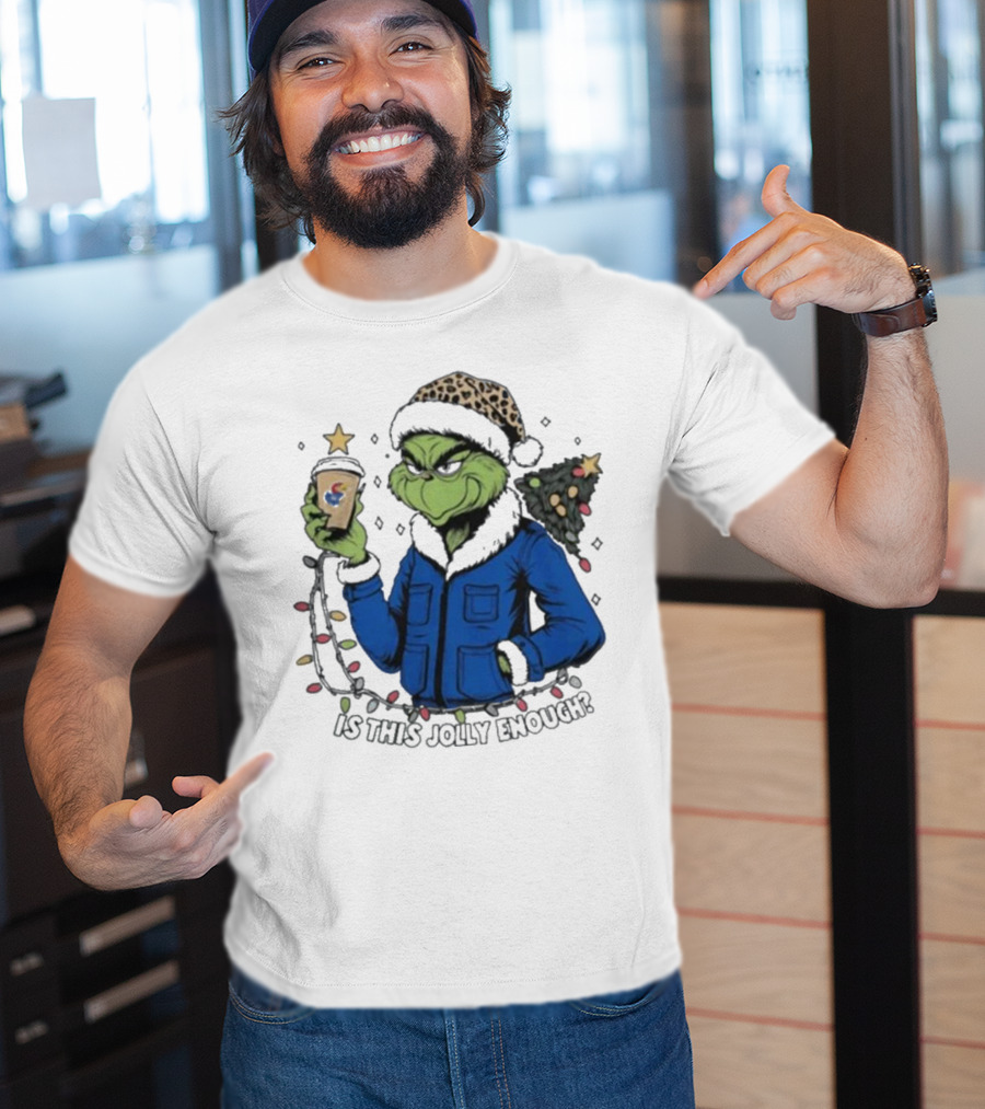 Kansas Jayhawks Grinch Is This Jolly Enough Merry Christmas T-Shirt