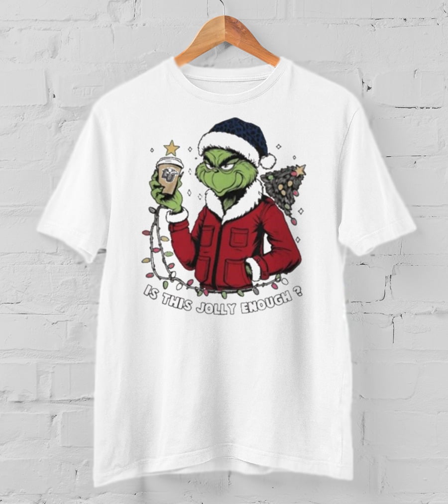 Liberty Flames Grinch Christmas Is This Jolly Enough Merry Christmas T-Shirt