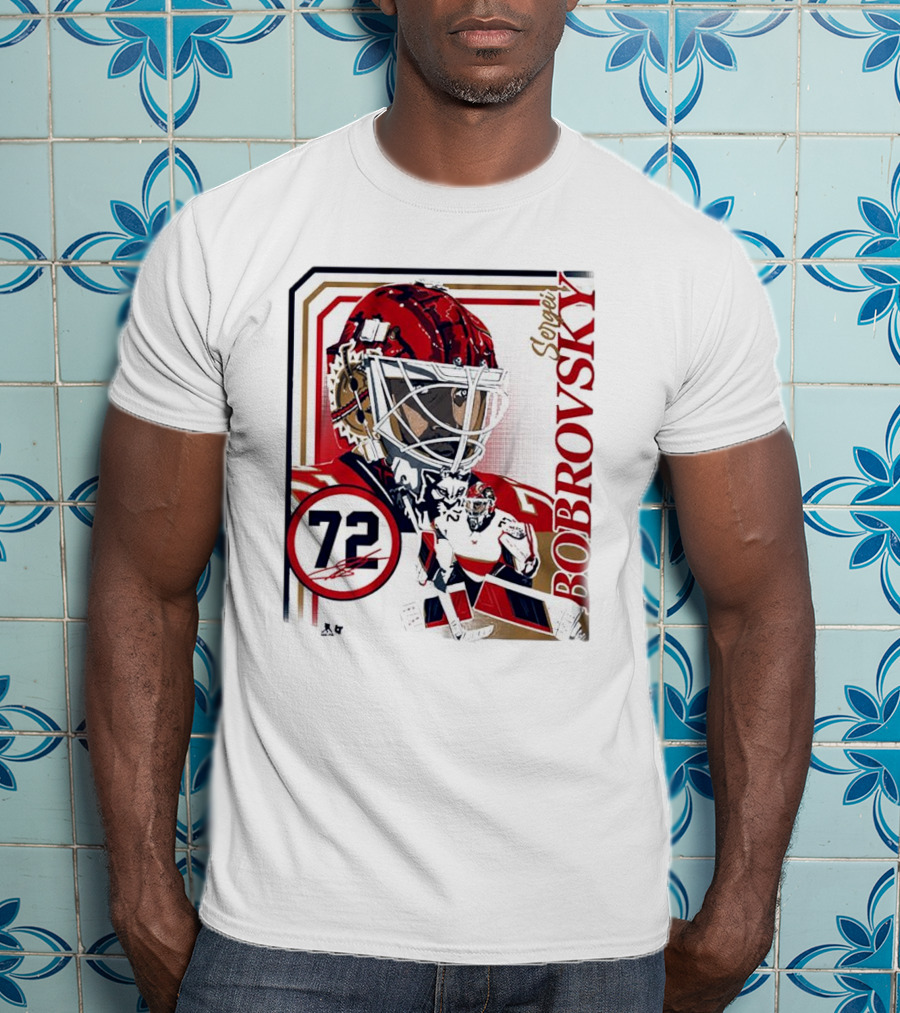 Sergei Bobrovsky 72 Collage Frame Hockey Goalie Mask Action Pose T-Shirt