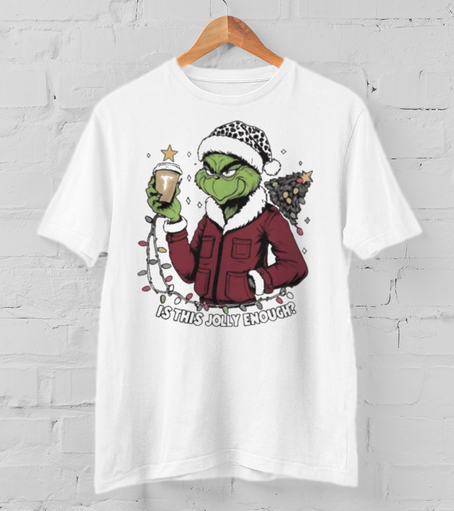 Troy Trojans X Grinch Santa Is This Jolly Enough Merry Christmas T-Shirt
