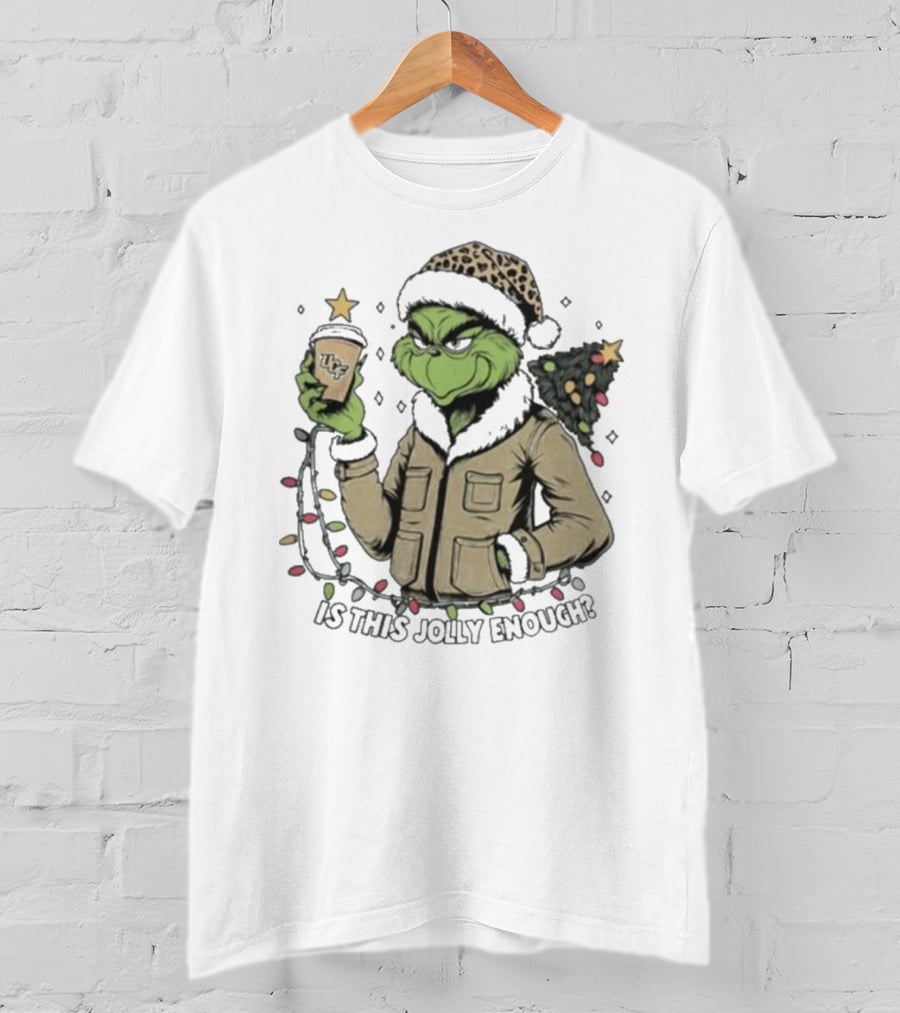 UCF Knights Grinch Santa Is This Jolly Enough Merry Christmas T-Shirt
