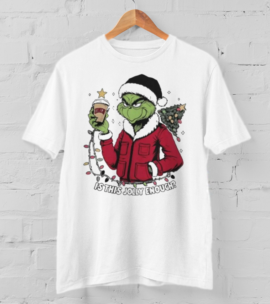UNLV Rebels Grinch Is This Jolly Enough Merry Christmas Coffee Lights Tree T-Shirt
