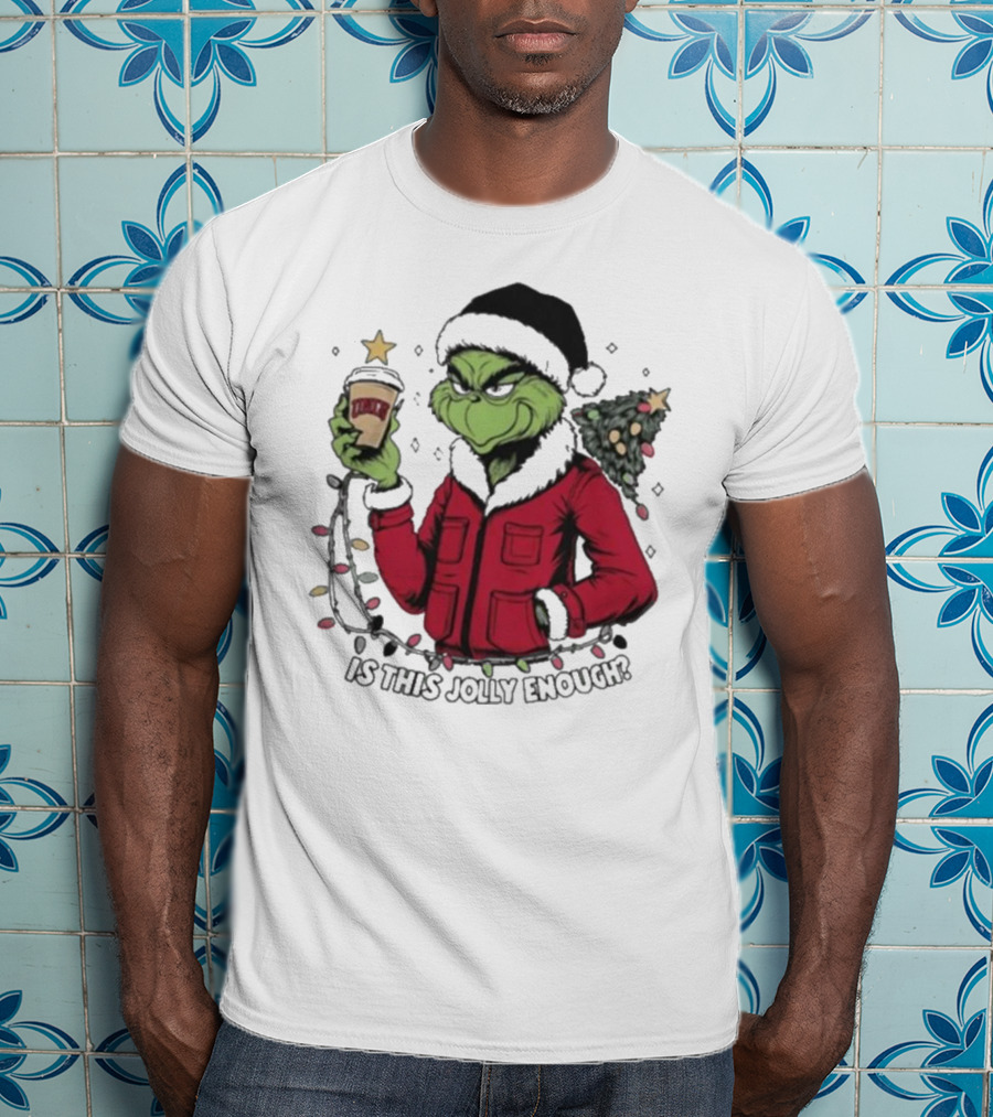 UNLV Rebels Grinch Is This Jolly Enough Merry Christmas Coffee Lights Tree T-Shirt