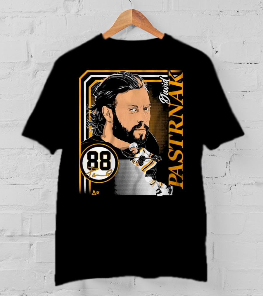 David Pastrnak 88 Hockey Illustration Collage T-Shirt