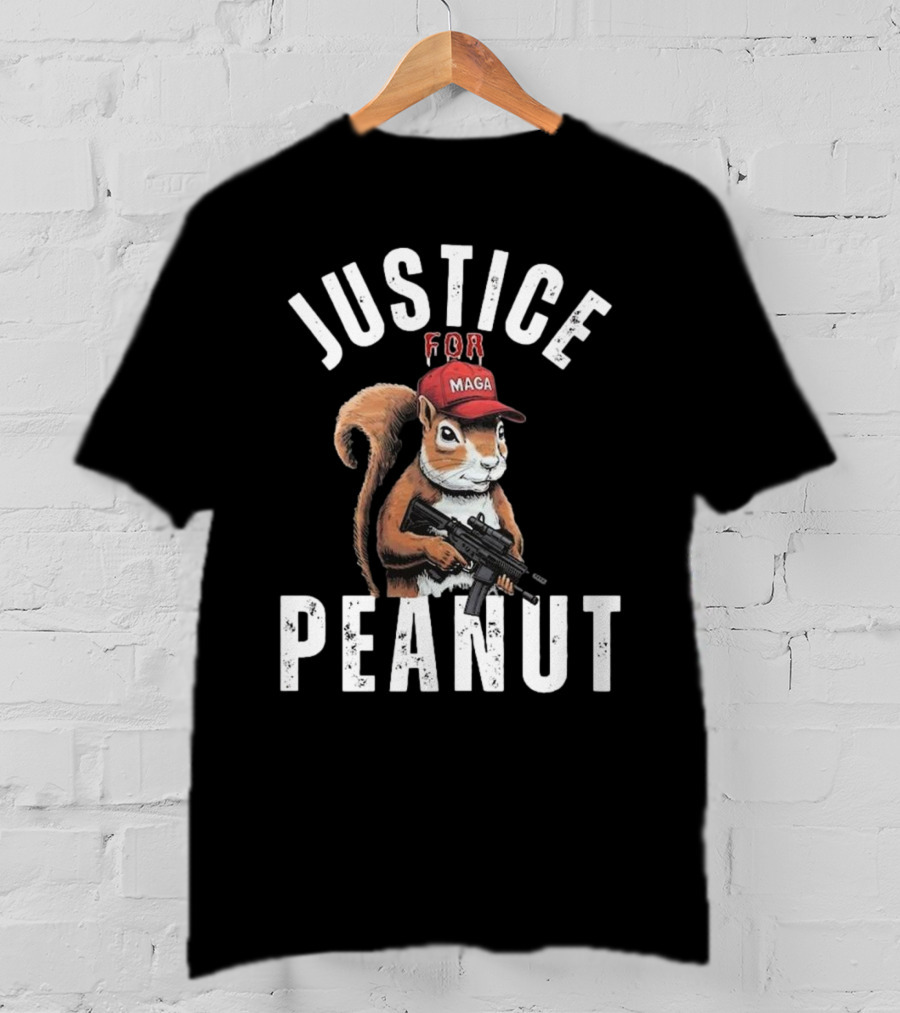 Justice For Peanut Maga Squirrel With Hat And Rifle T-Shirt