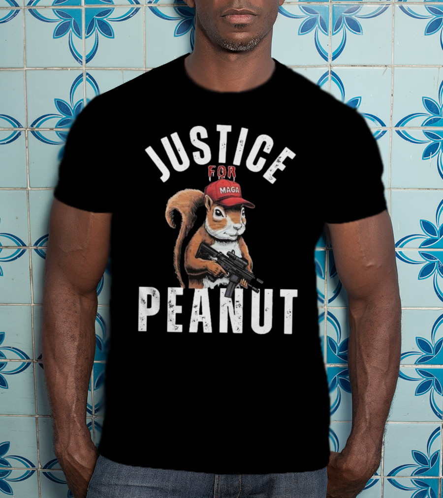 Justice For Peanut Maga Squirrel With Hat And Rifle T-Shirt