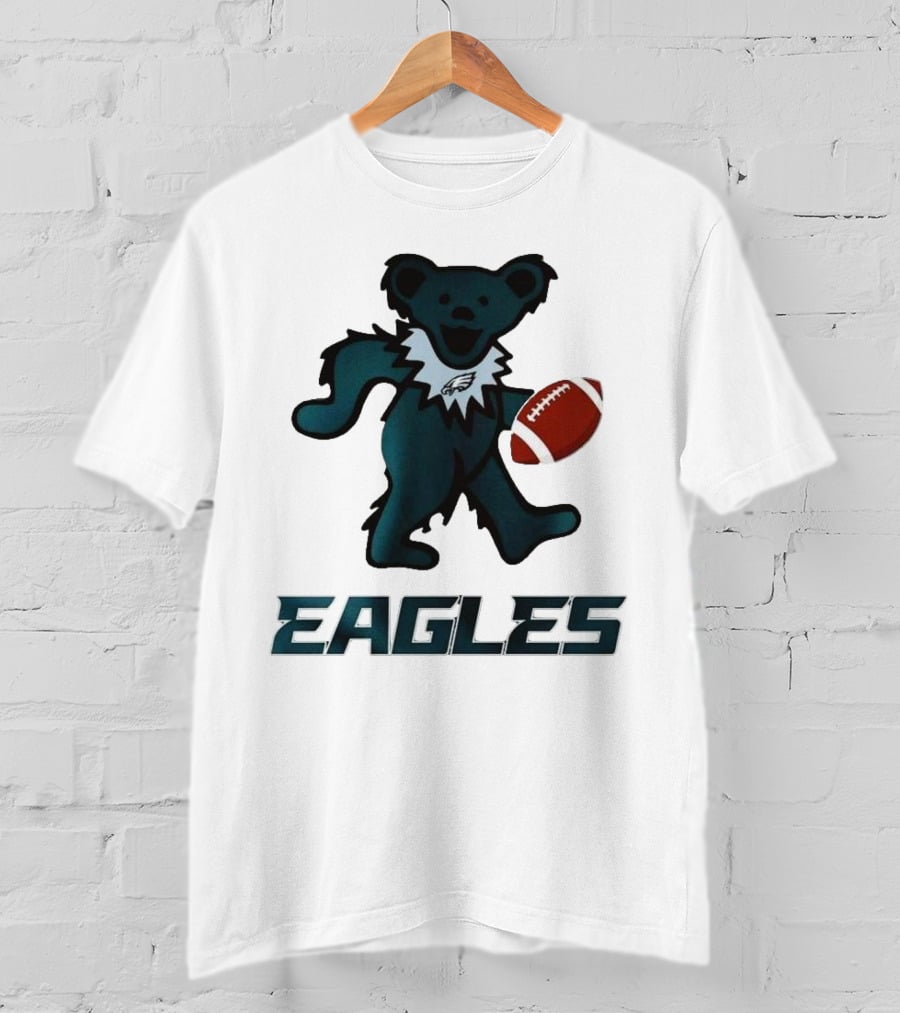 Eagles Football Bear With Grateful Dead Influence T-Shirt