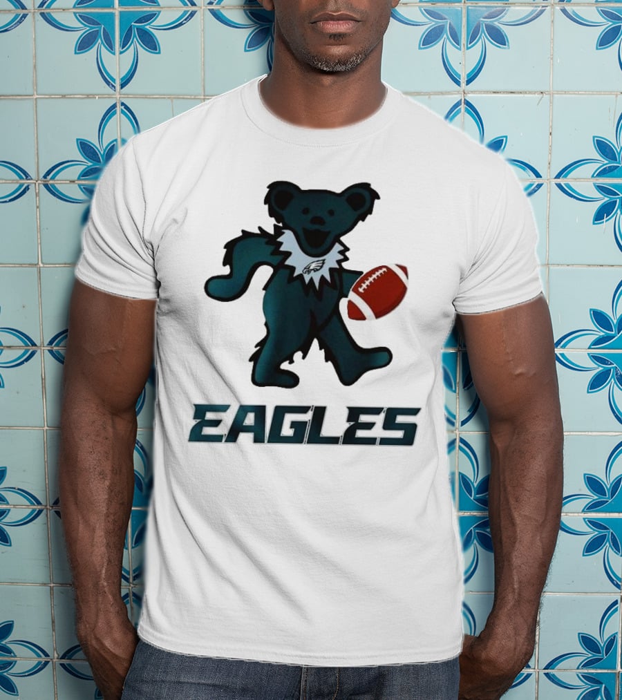 Eagles Football Bear With Grateful Dead Influence T-Shirt