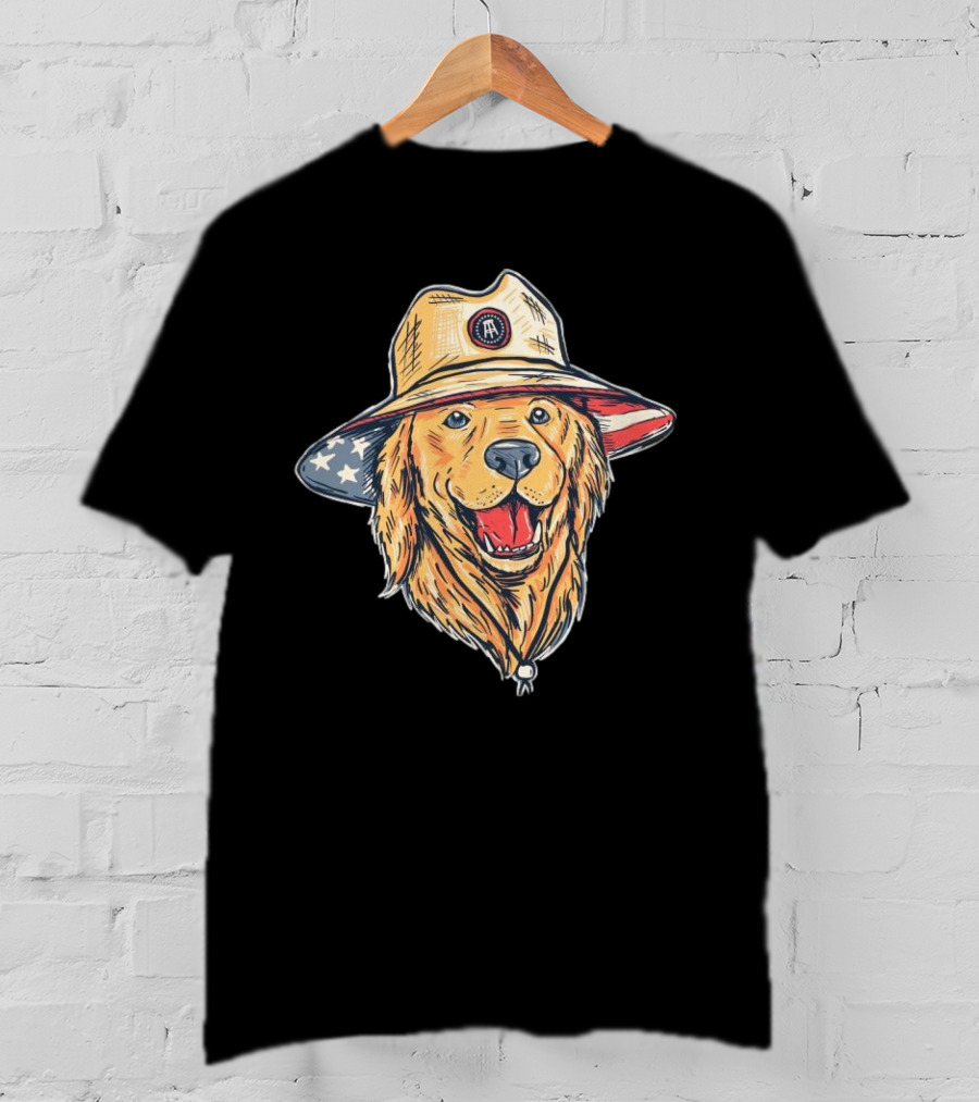 American Dog Bucket Hat USA Flag T-Shirt