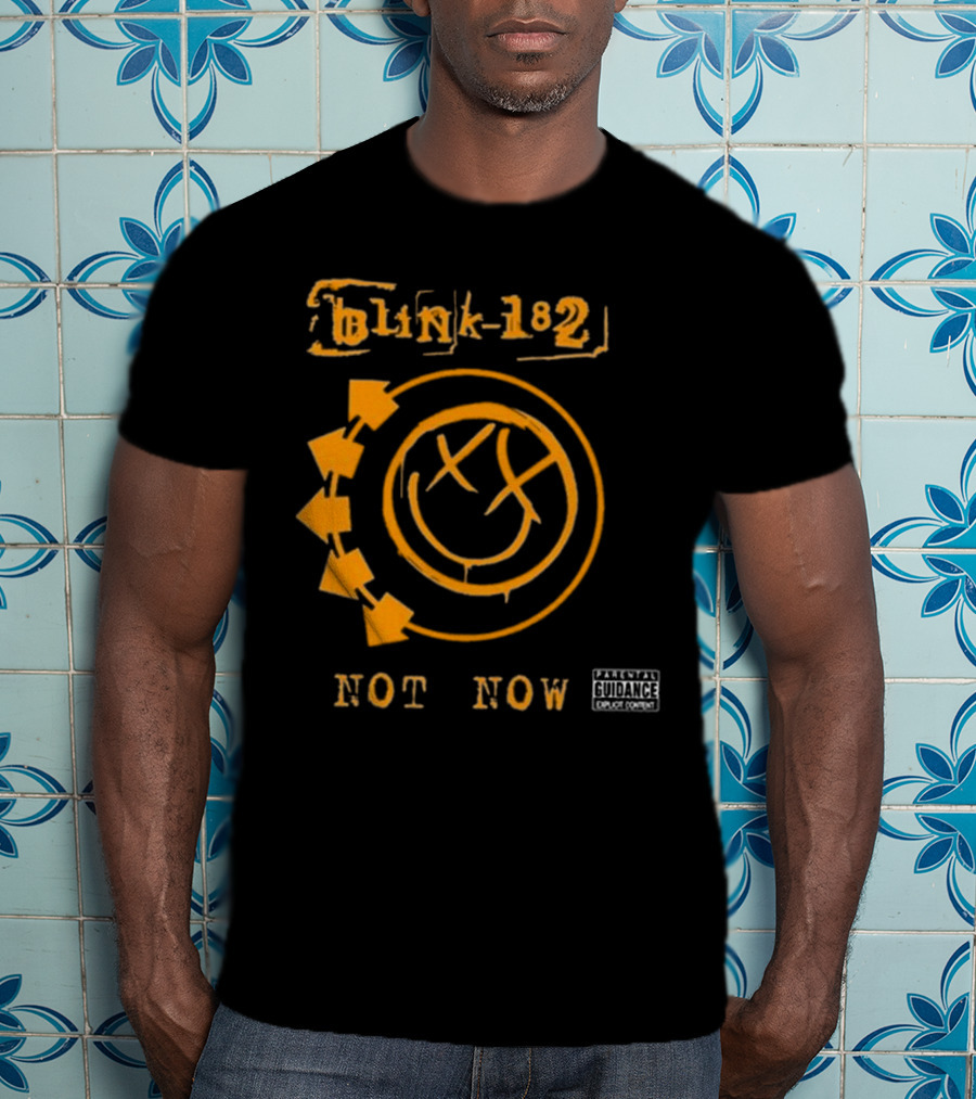 Blink-182 Not Now Greatest Hits Album Parental Advisory Smiley T-Shirt
