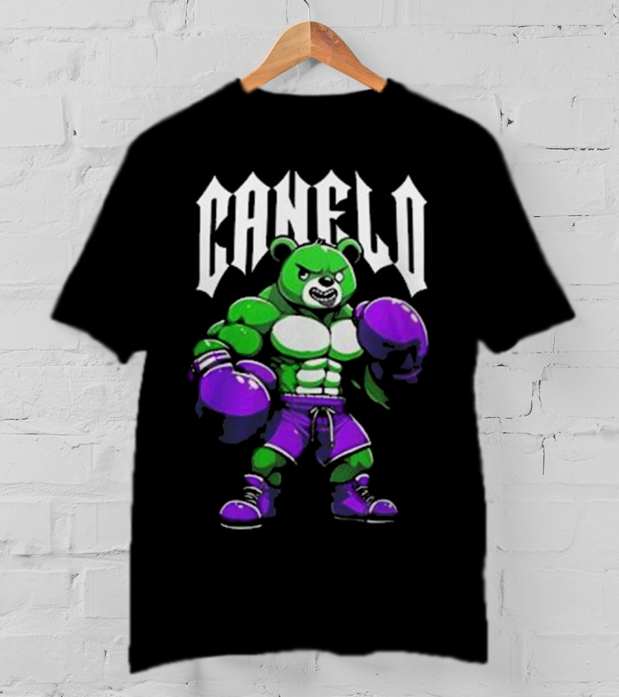Canelo Boxing Bear In Green And Purple Gear T-Shirt