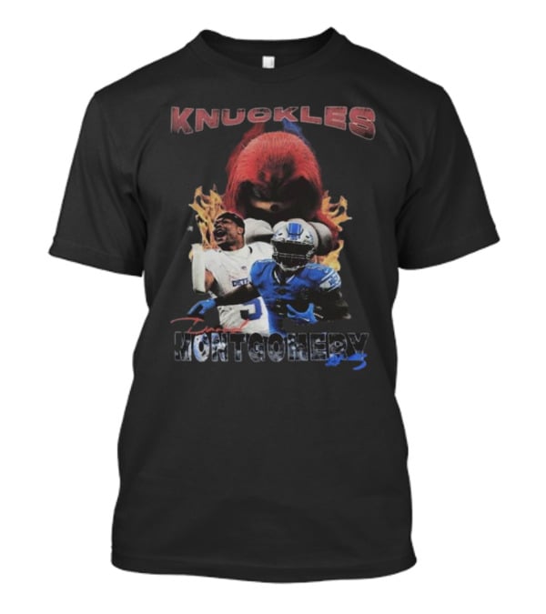 Knuckles Montgomery Detroit Lions 5 Football T-Shirt