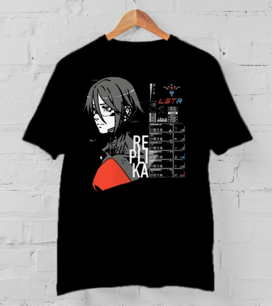 REPLIKA LSTR Wake Up Signalis Character Profile Black T-Shirt