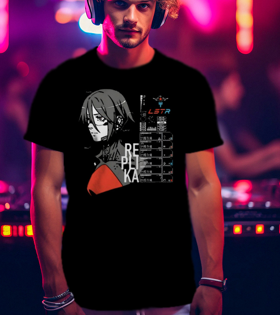 REPLIKA LSTR Wake Up Signalis Character Profile Black T-Shirt