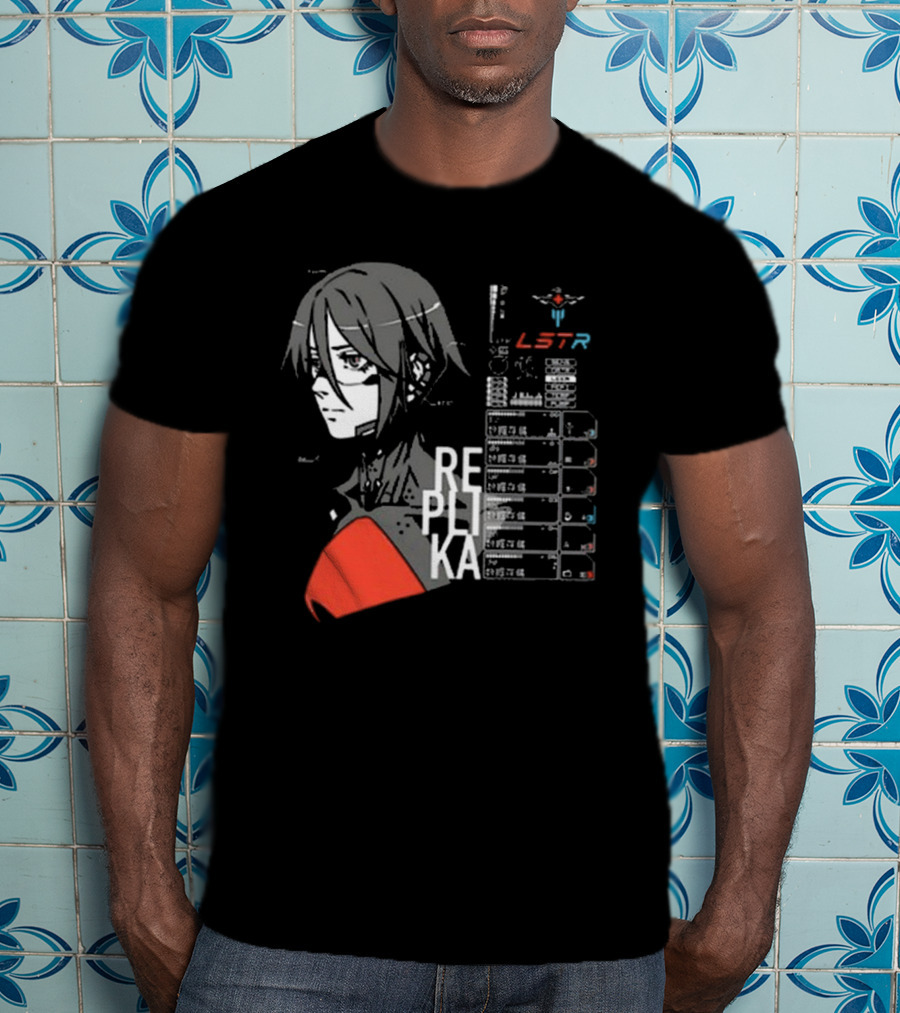 REPLIKA LSTR Wake Up Signalis Character Profile Black T-Shirt