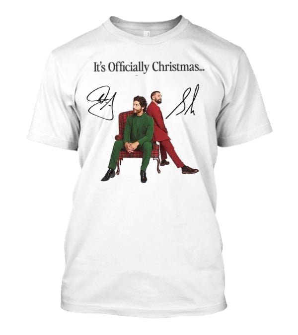 Dan And Shay It's Officially Christmas Signatures Plaid Chair Suits T-Shirt