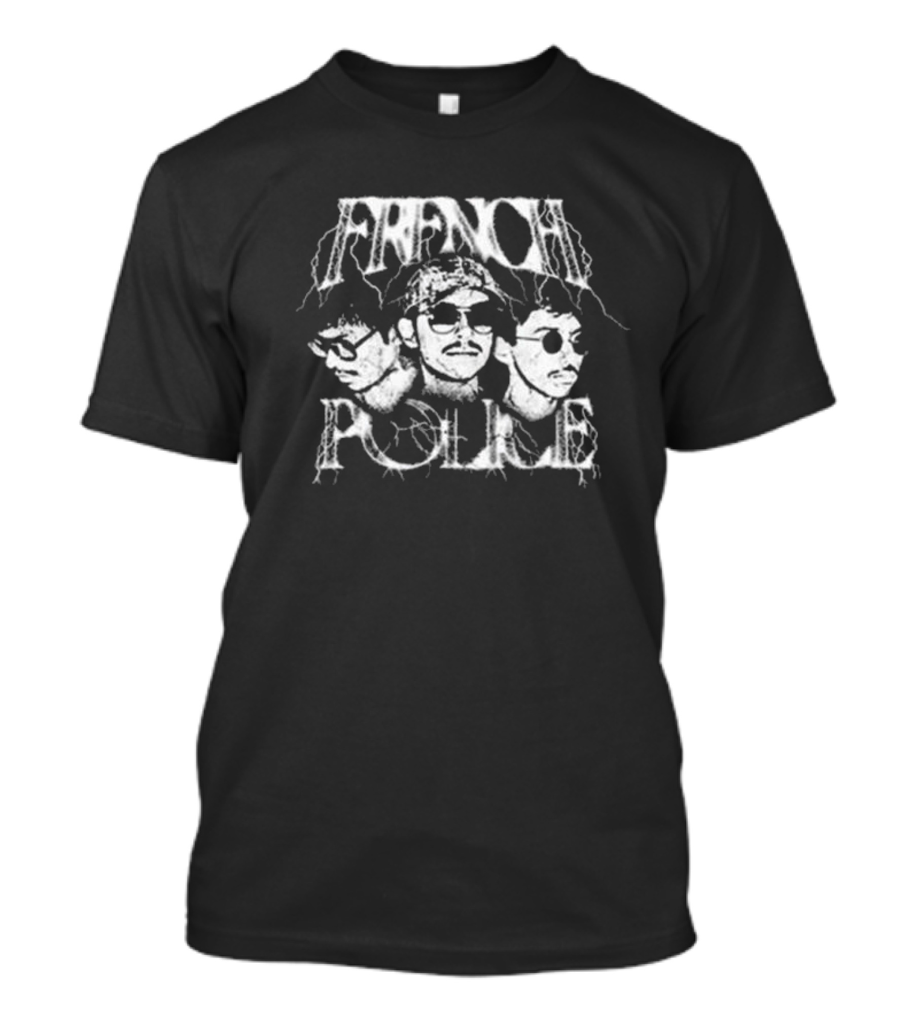 French Police 90s Style Band Photo T-Shirt