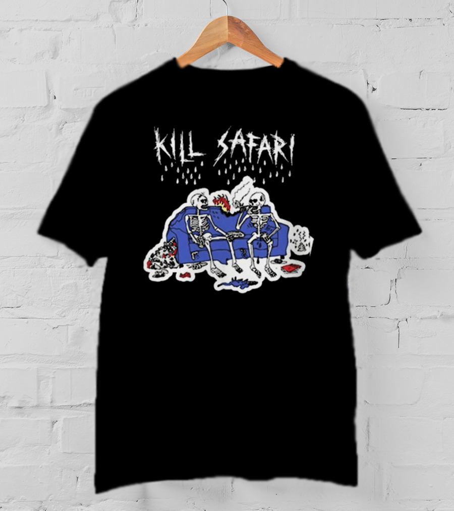 Kill Safari Skeletons Smoking On Couch T-Shirt