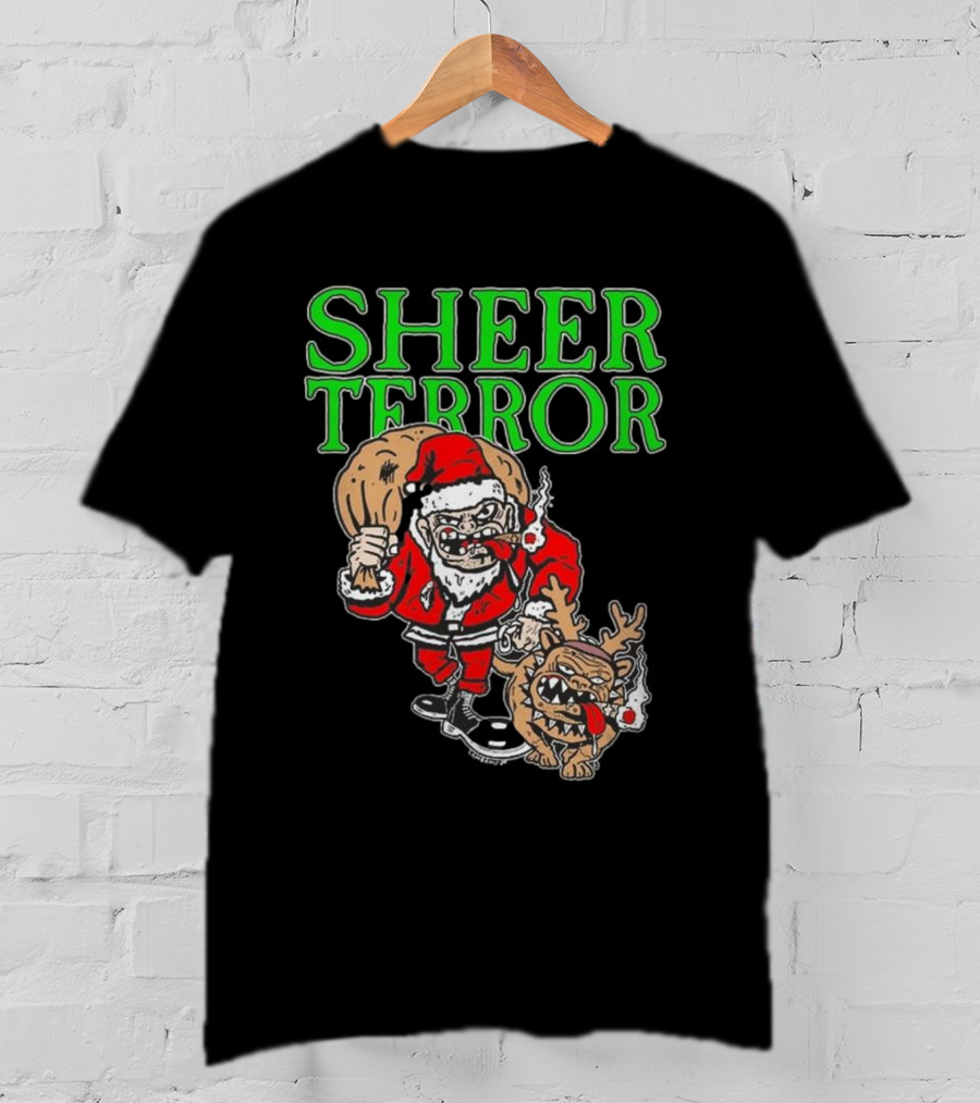 Screw Yule Sheer Terror Santa With Angry Reindeer T-Shirt