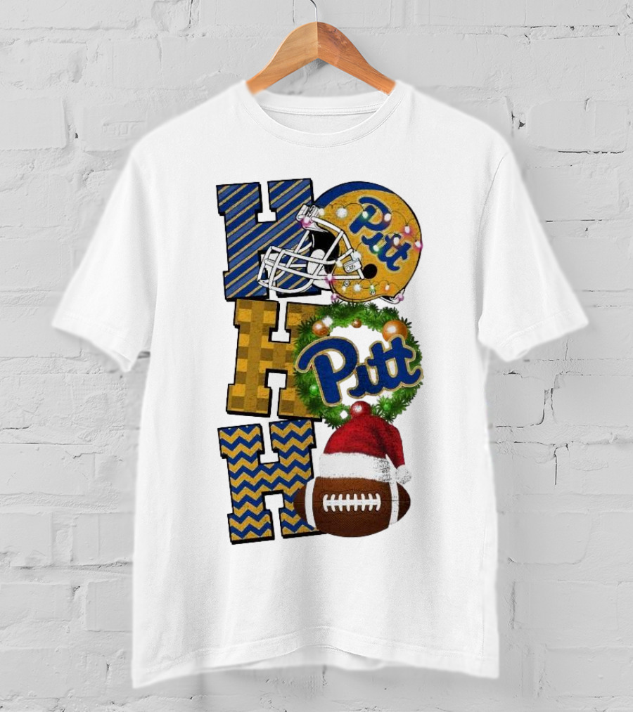 Pitt Christmas Game Day Ho Ho Ho Panthers Football T-Shirt