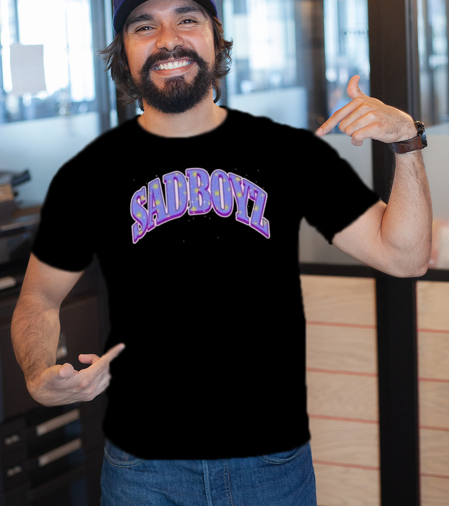 Sad Boyz Purple Rhinestone Star T-Shirt