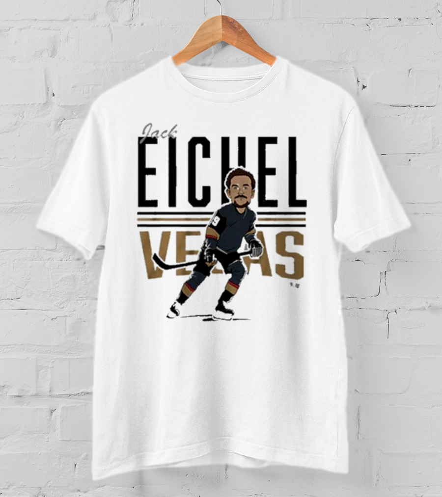 Jack Eichel Vegas Hockey Caricature Eichel Center Ice T-Shirt