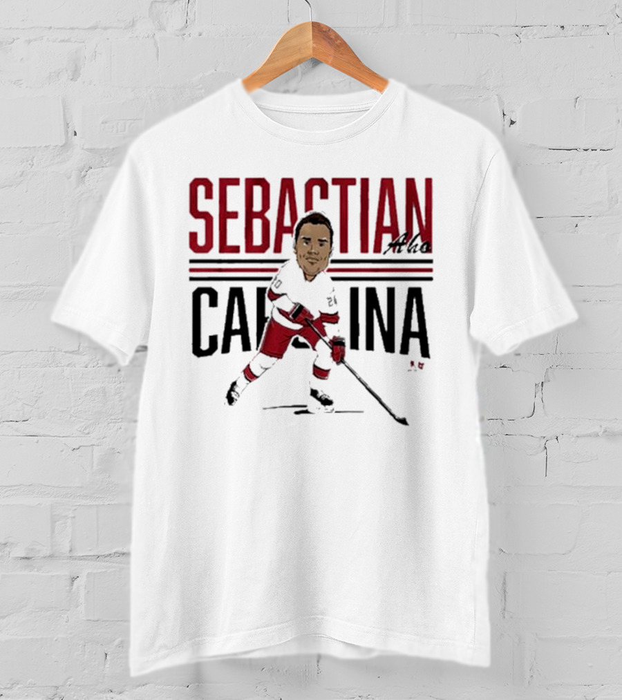 Sebastian Aho Carolina Ice Hockey Caricature T-Shirt