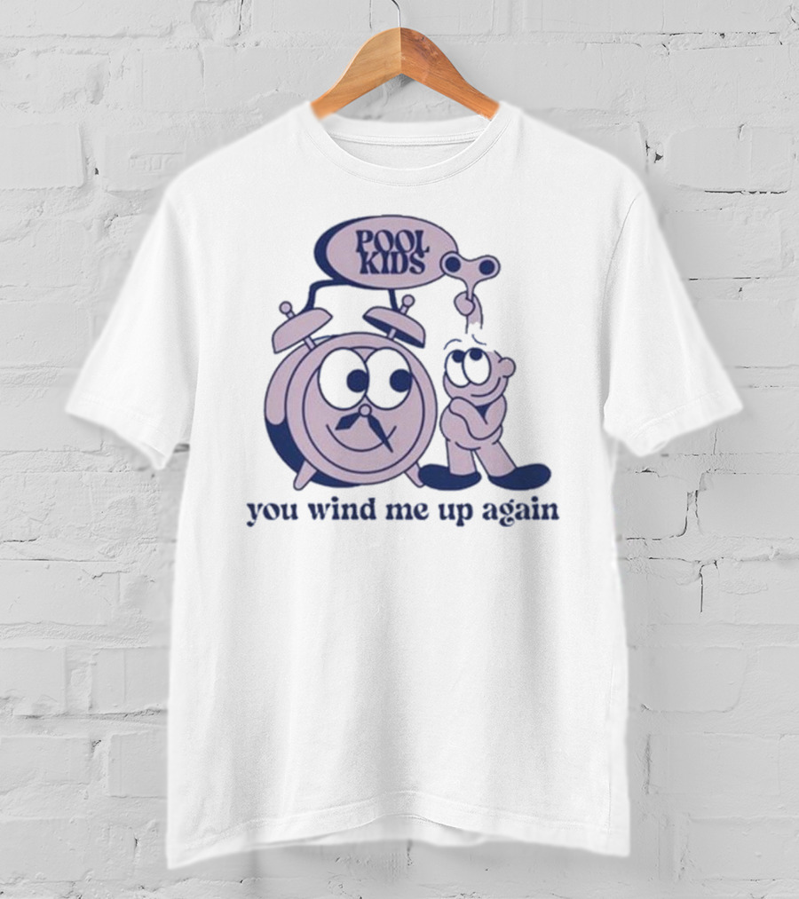 POOK KIDS Cartoon Clock Character You Wind Me Up Again T-Shirt