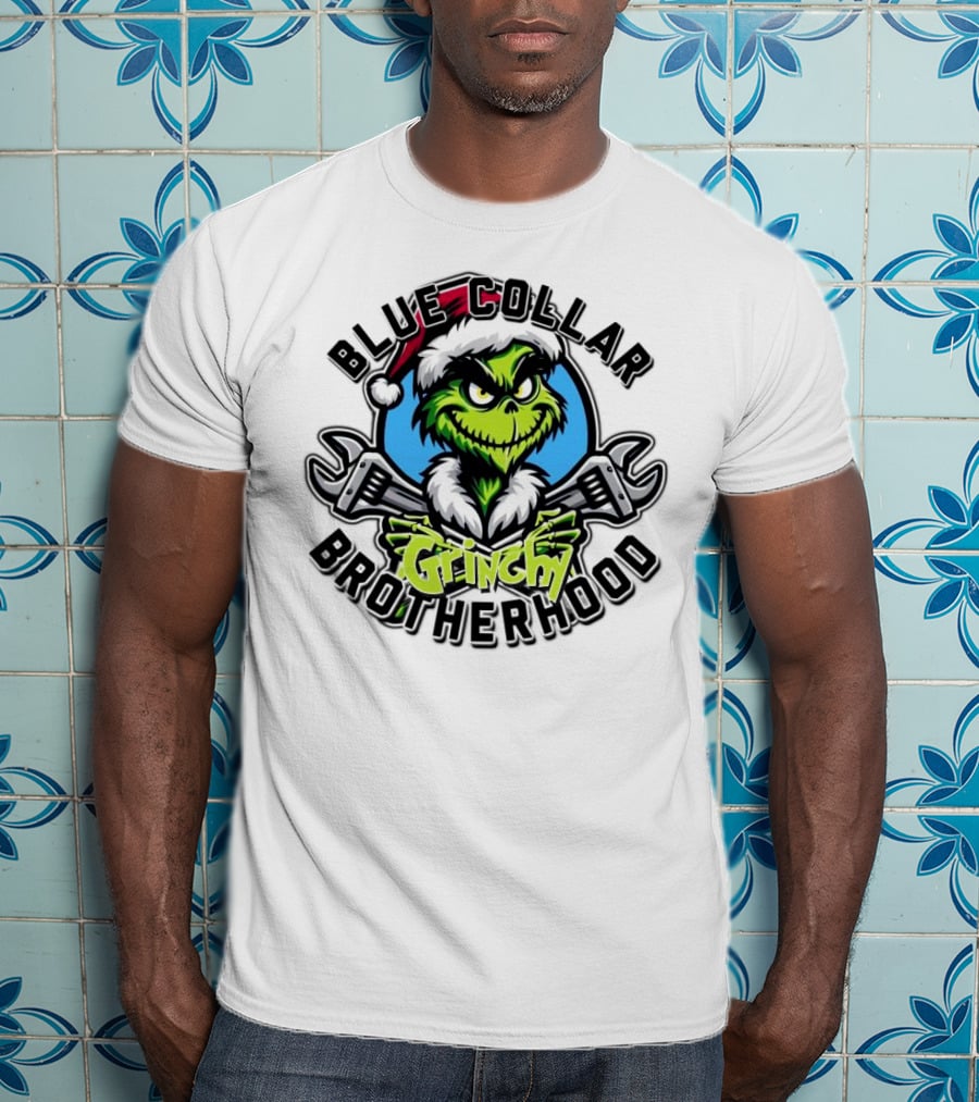 Blue Collar Grinchy Brotherhood Merry Christmas The Grinch T-Shirt