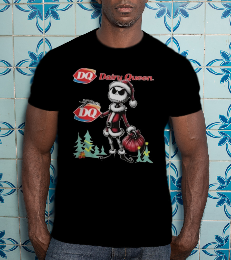 Santa Jack Skellington Dairy Queen Merry Christmas T-Shirt