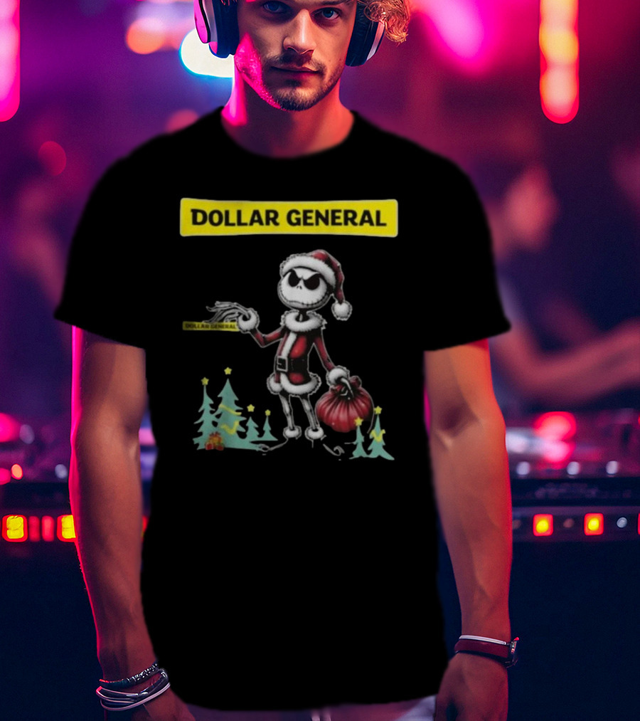 Santa Jack Skellington Dollar General Merry Christmas T-Shirt