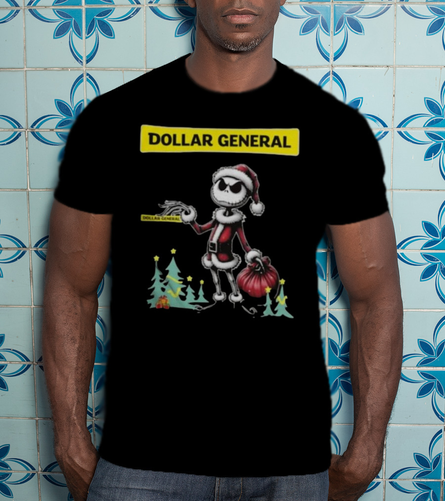Santa Jack Skellington Dollar General Merry Christmas T-Shirt