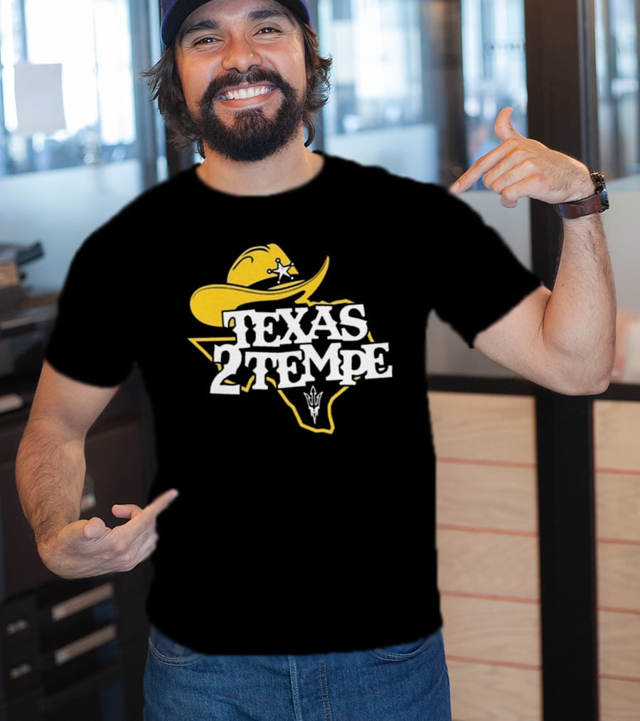 Kenny Dillingham Texas 2 Tempe Cowboy Hat State Outline Pitchfork T-Shirt