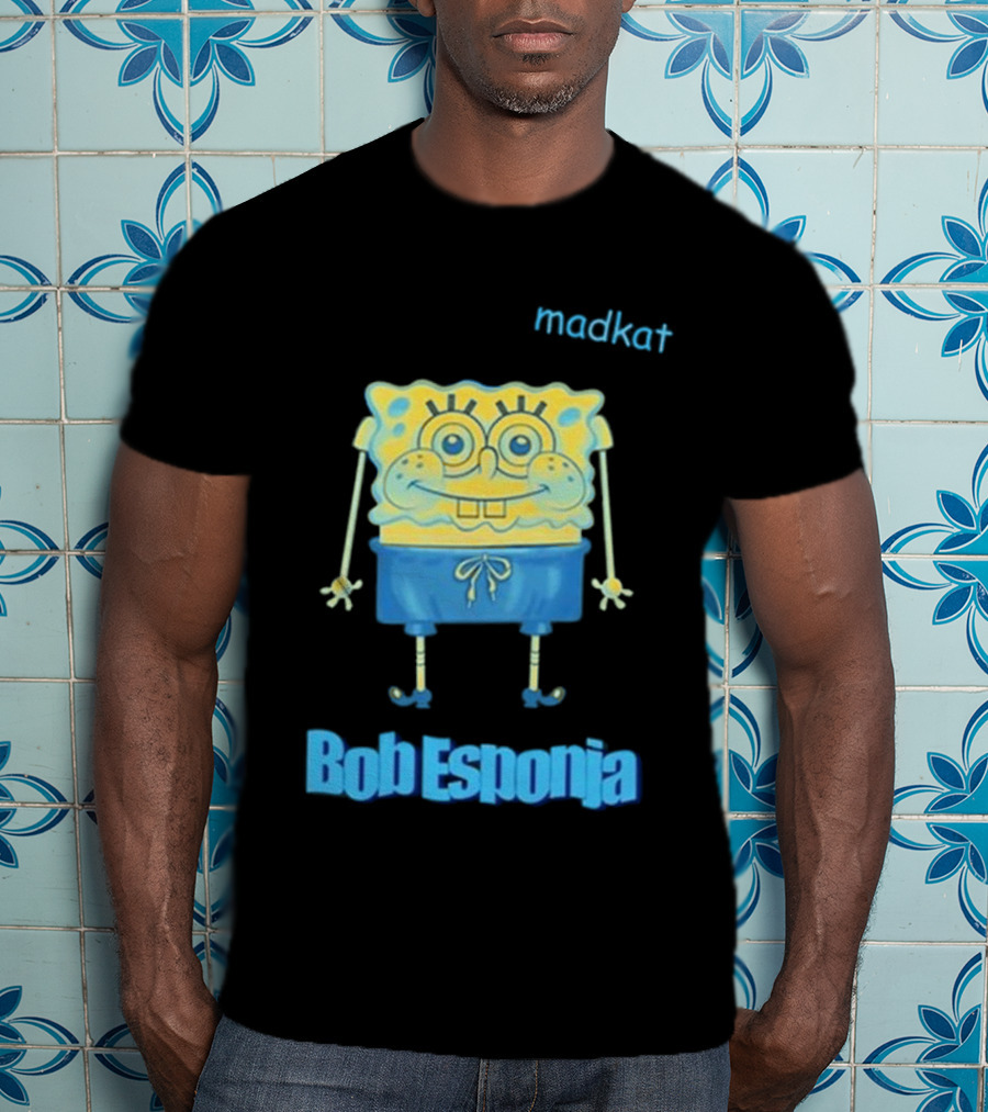 Madkat X Bob Esponja Collaboration Featuring Iconic Sponge Character T-Shirt