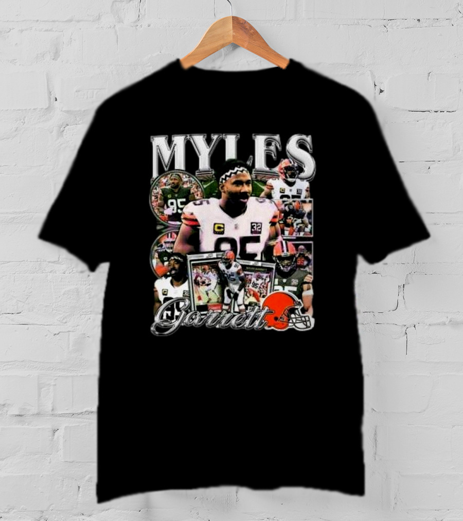 Myles Garrett 95 Cleveland Browns Vintage Collage T-Shirt