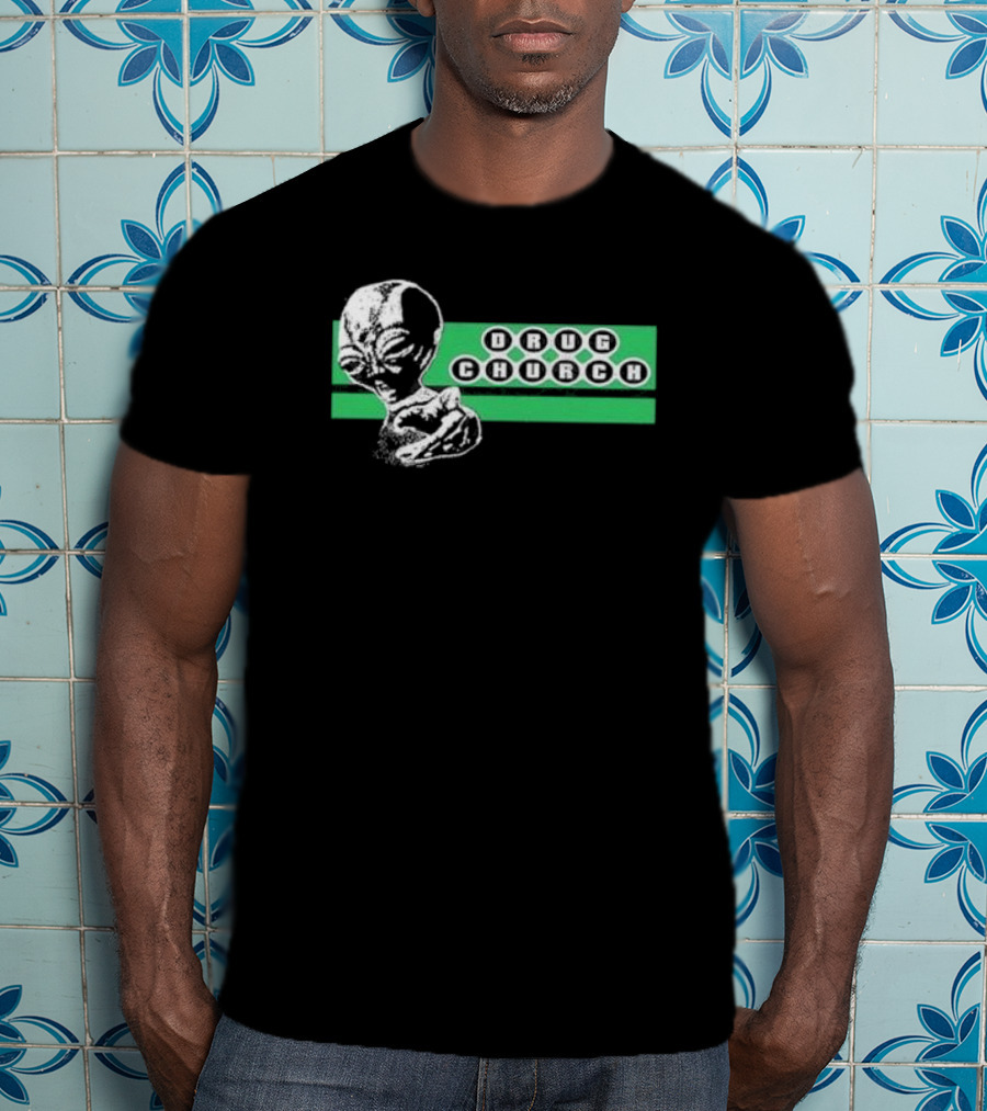 Drug Church Alien With Green Background T-Shirt