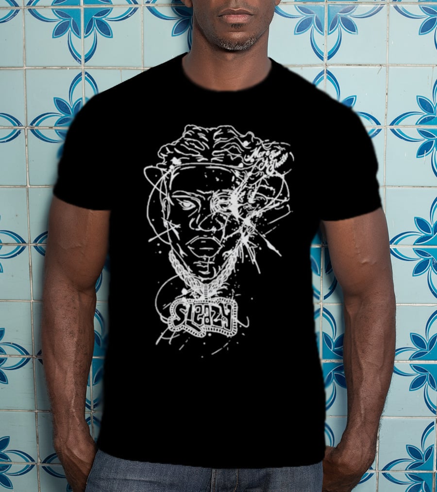 Sleazyworld Go Sleazy Necklace Portrait Sketch T-Shirt