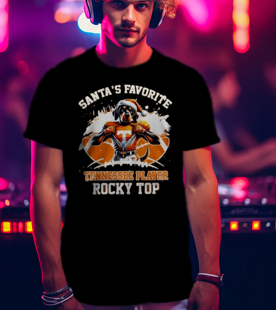 Santa's Favorite Tennessee Player Rocky Top T-Shirt