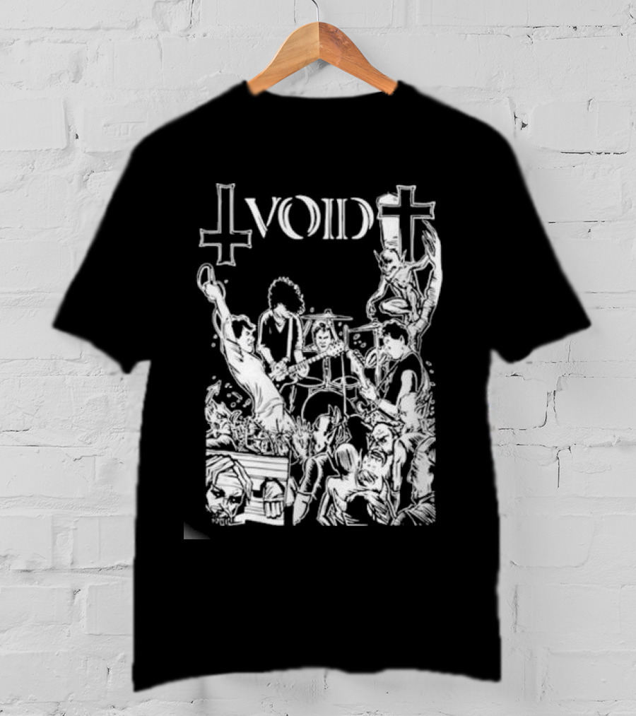 Void Time To Die Band Artwork With Crosses And Skeletons T-Shirt